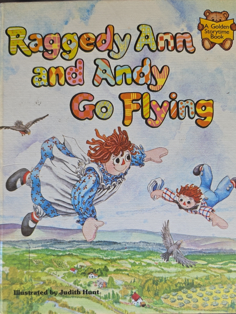 Vintage Raggedy Ann and Andy Go Flying – Golden Storytime Book (Blue)